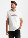 Ombre Clothing Pánske bavlnené tričko s jemnou výšivkou Ombre Oblečenie