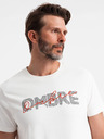 Ombre Clothing Pánske bavlnené tričko s jemnou výšivkou Ombre Oblečenie