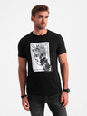 Ombre Clothing Pánske bavlnené tričko s jemnou výšivkou Ombre Oblečenie
