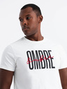 Ombre Clothing Pánske bavlnené tričko s jemnou výšivkou Ombre Oblečenie