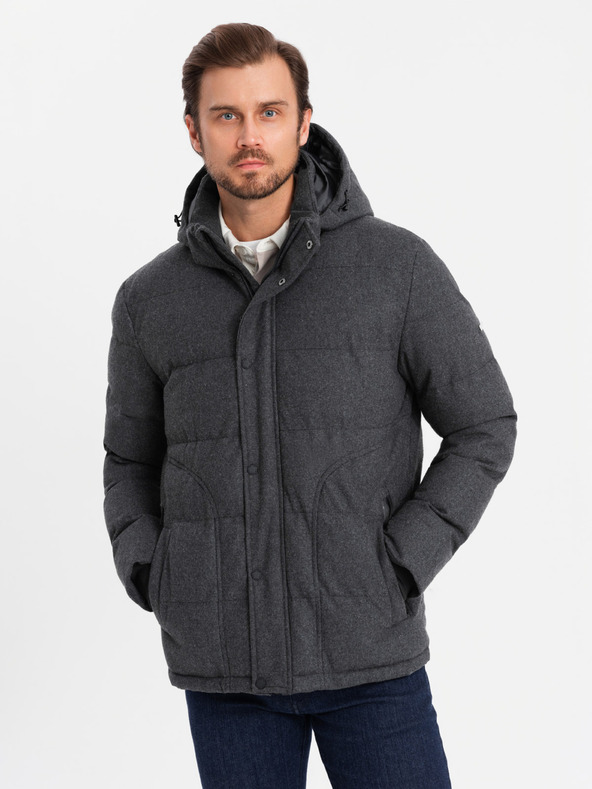 Ombre Clothing Pánska ľahká bunda so sieťovanou podšívkou a kapucňou Ombre Clothing