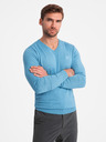 Ombre Clothing Elegantný pánsky sveter BASIC s výstrihom v tvare písmena V. Oblečenie v tvare písmena V