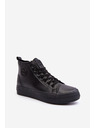 BIG STAR SHOES Pánske zateplené vysoké tenisky so zipsom Čierne Big Star Veľkosť:
