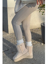 BIG STAR SHOES Dámske snehové topánky na vysokej platforme Big Star Light Beige