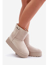 BIG STAR SHOES Dámske snehové topánky na vysokej platforme Big Star Light Beige