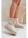 BIG STAR SHOES Dámske snehové topánky na vysokej platforme Big Star Light Beige