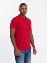 Ombre Clothing Pánska bavlnená polokošeľa BASIC - tmavomodrá/biela/červená V3 OM-POBS-0133 Ombre Clothing