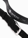 Ombre Clothing Pánsky jednofarebný opasok z prírodného semišu čierny Ombre Oblečenie
