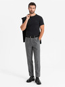 Ombre Clothing Pánske tričko SLIM FIT s elastanom a potlačou čierne Ombre Oblečenie