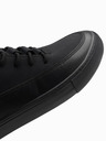 Ombre Clothing Pánske vysoké tenisky s gumovou špičkou čierne Ombre Oblečenie