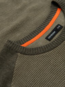 Ombre Clothing Pánsky pletený sveter RELAXED FIT so vzorom zelená Ombre Oblečenie