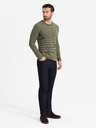 Ombre Clothing Pánsky pletený sveter RELAXED FIT so vzorom zelená Ombre Oblečenie