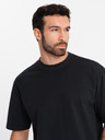 Ombre Clothing Pánske tričko LOOSE FIT s vreckom čierne Ombre Clothing