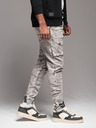Ombre Clothing Pánske nohavice JOGGERY s cargo vreckami na zips sivé Ombre Oblečenie
