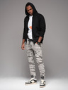 Ombre Clothing Pánske nohavice JOGGERY s cargo vreckami na zips sivé Ombre Oblečenie