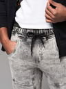 Ombre Clothing Pánske nohavice JOGGERY s cargo vreckami na zips sivé Ombre Oblečenie