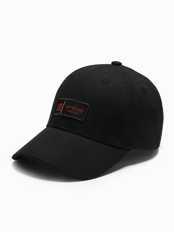 Ombre Clothing Pánska šiltovka s nášivkou čierna Ombre Oblečenie