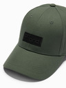 Ombre Clothing Pánska bejzbalová čiapka s obdĺžnikovou nášivkou zelená Ombre Oblečenie