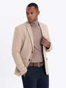 Ombre Clothing Elegantné pánske béžové sako zo zmesi vlny od Ombre Clothing