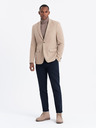Ombre Clothing Elegantné pánske béžové sako zo zmesi vlny od Ombre Clothing
