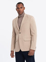 Ombre Clothing Elegantné pánske béžové sako zo zmesi vlny od Ombre Clothing