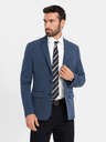 Ombre Clothing Elegantné pánske sako z vlnenej zmesi námornícka modrá Ombre Clothing