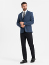 Ombre Clothing Elegantné pánske sako z vlnenej zmesi námornícka modrá Ombre Clothing