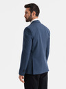 Ombre Clothing Elegantné pánske sako z vlnenej zmesi námornícka modrá Ombre Clothing