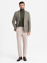 Ombre Clothing Elegantné pánske sako z vlnenej zmesi Khaki Ombre Oblečenie