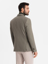 Ombre Clothing Elegantné pánske sako z vlnenej zmesi Khaki Ombre Oblečenie