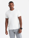 Ombre Clothing Súprava troch pánskych bavlnených tričiek BASIC s okrúhlym výstrihom Ombre Clothing