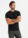 Ombre Clothing Súprava troch pánskych bavlnených tričiek BASIC s okrúhlym výstrihom Ombre Clothing