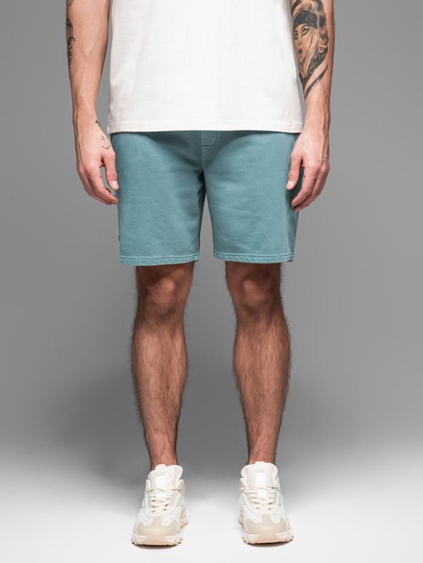 Ombre Clothing Pánske bavlnené teplákové šortky BASIC modré Ombre Oblečenie