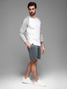 Ombre Clothing Pánske bavlnené teplákové šortky BASIC šedé Oblečenie Ombre
