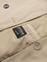 Ombre Clothing Elegantný pánsky kabát SLIM FIT s opaskom béžová Ombre Oblečenie