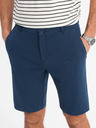 Ombre Clothing Pánske krátke šortky SLIM FIT zo štruktúrovaného melanžového úpletu modré Ombre Oblečenie