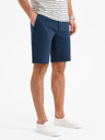 Ombre Clothing Pánske krátke šortky SLIM FIT zo štruktúrovaného melanžového úpletu modré Ombre Oblečenie