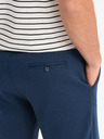 Ombre Clothing Pánske krátke šortky SLIM FIT zo štruktúrovaného melanžového úpletu modré Ombre Oblečenie