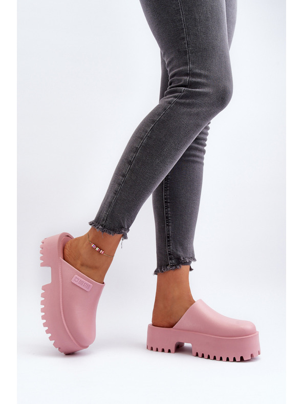 BIG STAR SHOES Dámske šľapky s masívnou podrážkou Big Star ružové