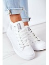 BIG STAR SHOES Dámske kožené vysoké tenisky Big Star biele