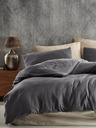 Kvalitex Francúzske mušelínové posteľné obliečky 240x220, 70x90cm tmavosivé Kvalitex