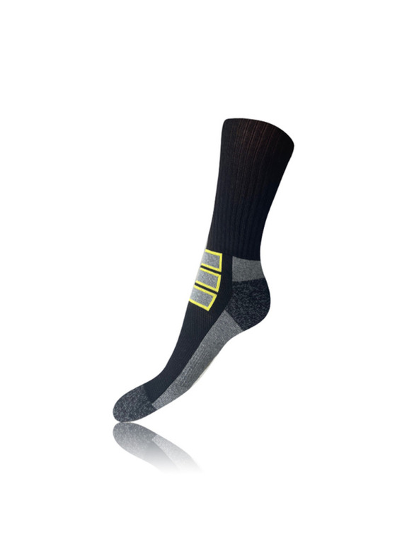 Bellinda OUTDOOR SOCKS - Ponožky pre turistickú a pracovnú obuv - čierna - žltá