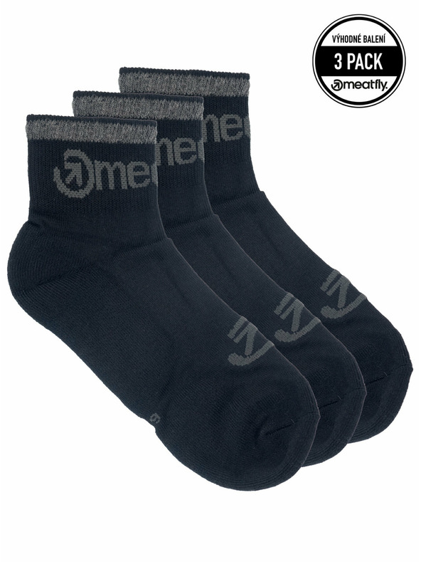 Meatfly Meatfly ponožky Middle Triple pack Black | Čierna | Veľkosť