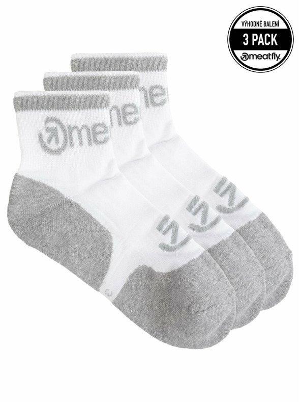 Meatfly Meatfly ponožky Middle Triple pack White | Biela | Veľkosť
