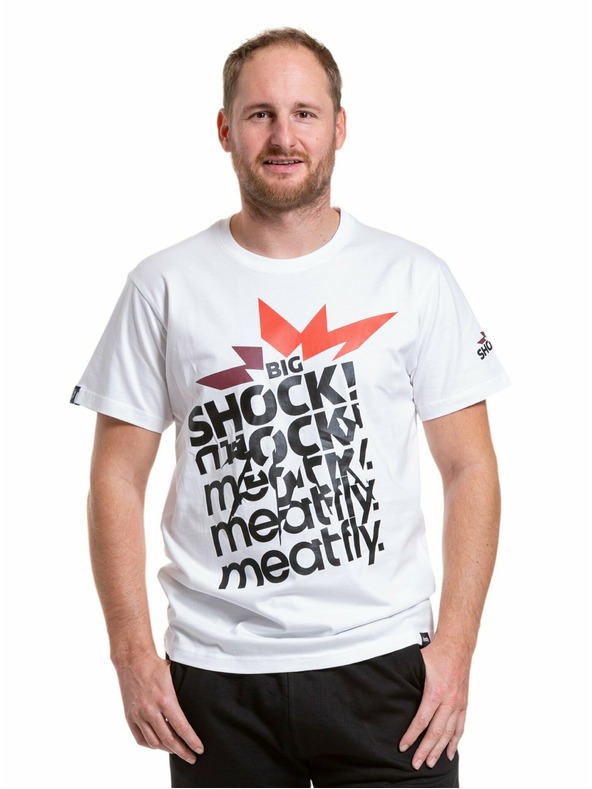 Meatfly Meatfly pánske tričko Big Shock Shattered White | Biela | Veľkosť