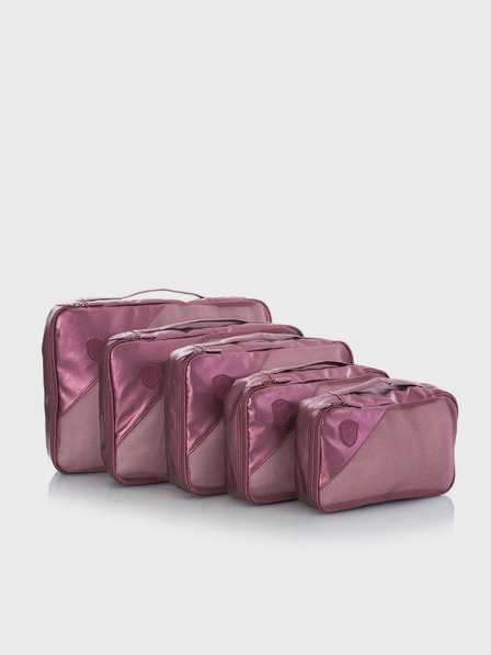 Heys Sada piatich cestovných tašiek v tmavo ružovej farbe Heys Metallic Packing Cube 5pc