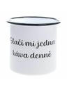 Casa de Engel Smaltovaný dekoratívny hrnček "Stačí mi jedna káva denne", 1000ml, 0/36