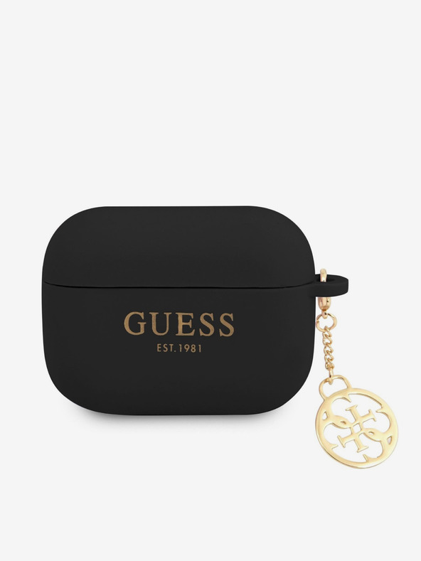 Guess Guess 4G Charm silikónové puzdro pre AirPods Pro čierne
