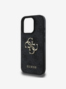 Guess Guess PU 4G Metal Logo Zadný kryt pre iPhone 16 Pro Max sivý