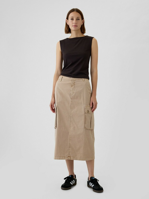 GAP Midi sukňa s vreckami Utility Cargo GAP